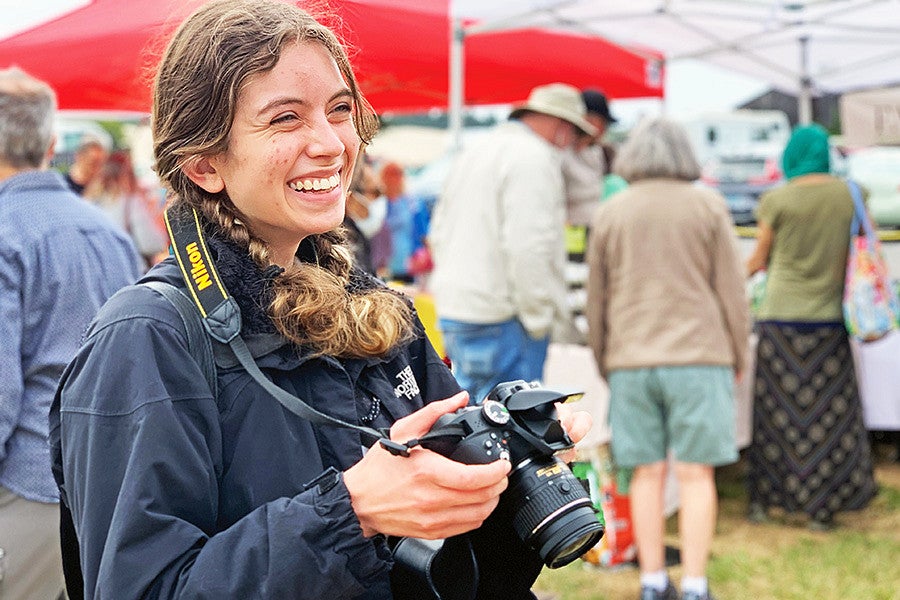 Kendall Porter with a camera