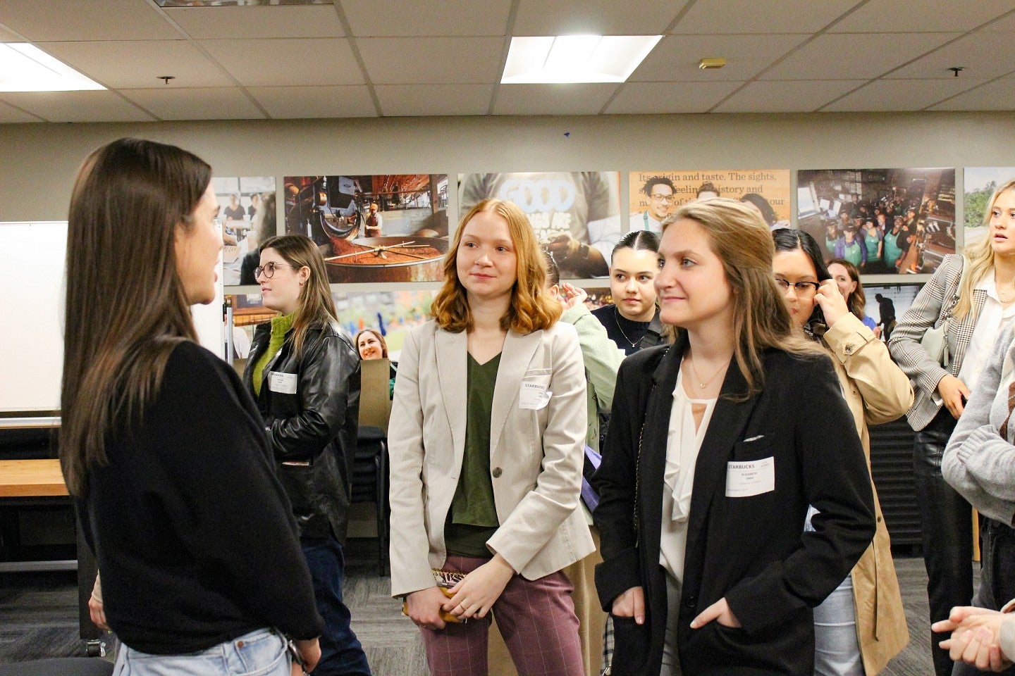 PRSSA students meet with staff at Starbucks headquarters