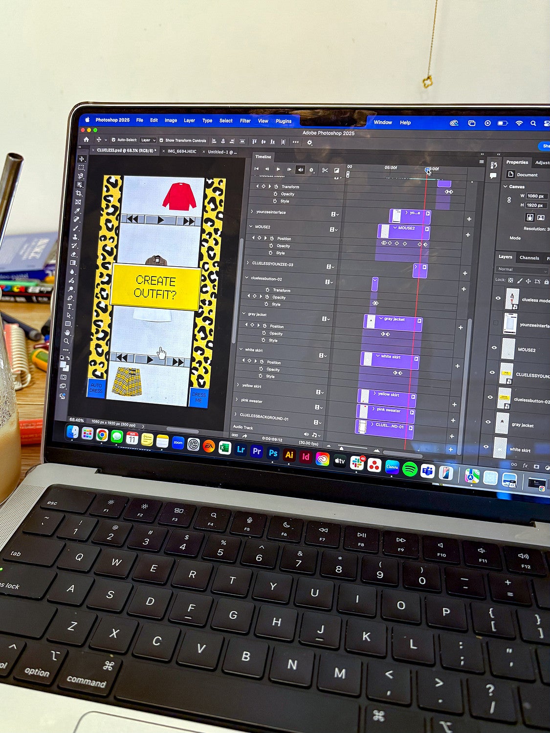 an Adobe Premiere file displayed on a laptop screen