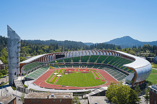 aerial view of Hayward Field