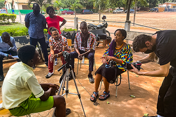 Jahlysa Azaret being interviewed in Ghana