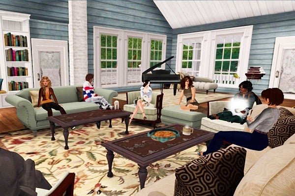 Scene in a living room from Second Life