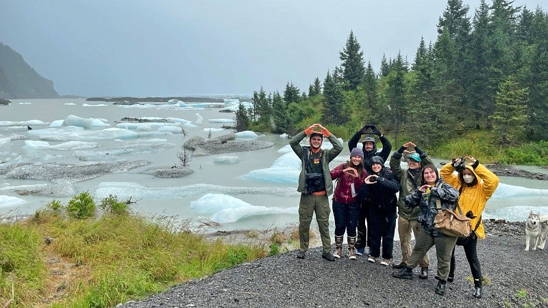 SOJC Science and Memory students throw the "O" in Cordova, Alaska