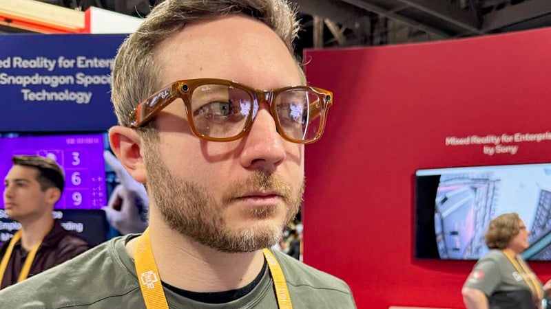 Luke Walker wearing AR glasses