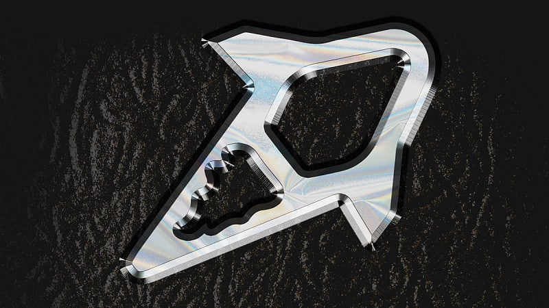 oregon accelerator stylized logo of a rocketship with a chrome effect