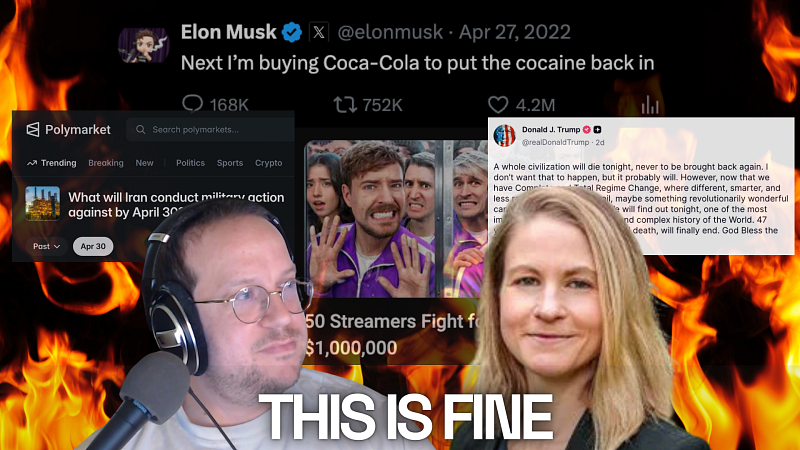 digital collage of internet memes among flames