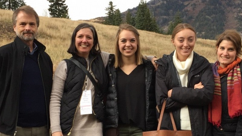 From left: Catalyst Project co-directors Brent Walth and Nicole Dahmen; students Morgan Theophil and Brittany Norton; and Catalyst co-director Kathryn Thier.