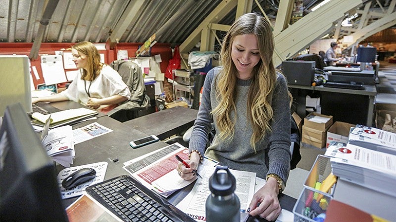 SOJC student working at local Portland company.