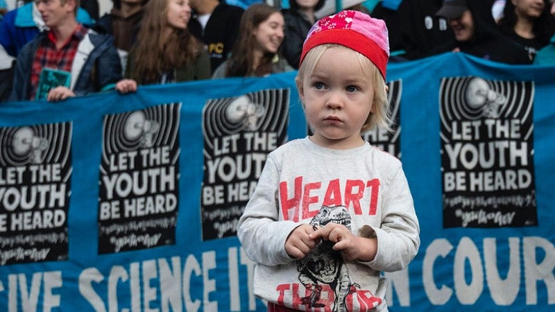 Climate change rally Oct. 29, 2018, Eugene, Oregon