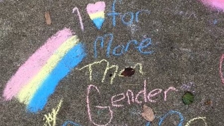 sidewalk chalk messages of pride