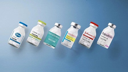 covid vaccine vials from different brands