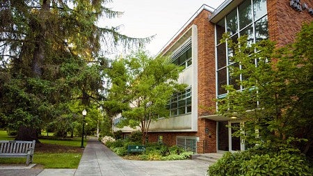exterior view of Allen Hall on the University of Oregon campus