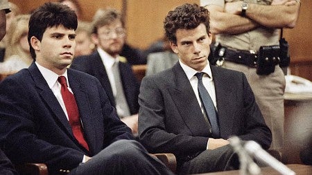archive photo of the Menendez brothers on trial