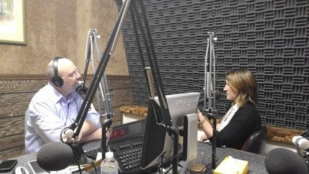 Hollie Smith at Utah Public Radio during an interview