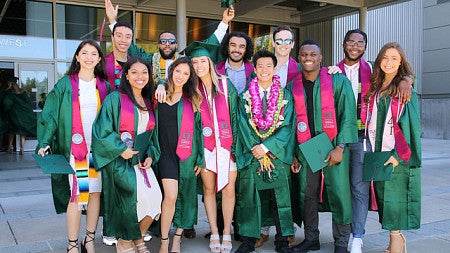 University of Oregon students on graduation day