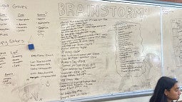 white board with Brainstorm written at the top