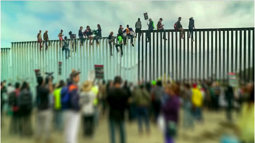 A protest at the U.S./Mexico border