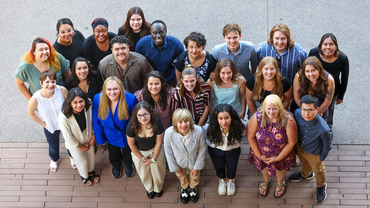 group photo of News21 students, taken from a high angle