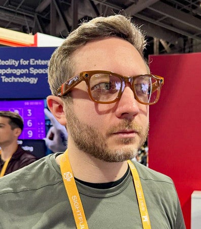 Luke Walker wearing AR glasses