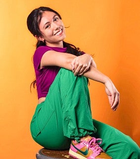brightly colored portrait of Carmelli Hess