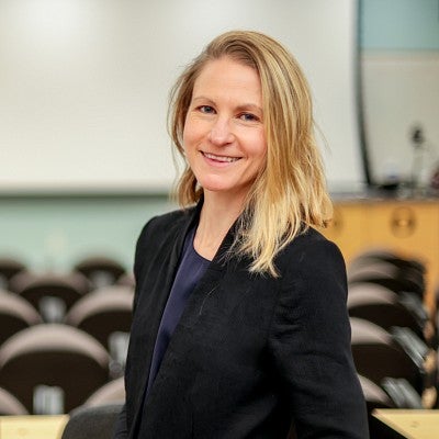 portrait of Whitney Phillips in a classroom