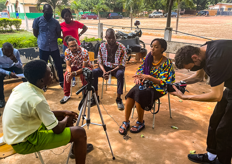 Jahlysa Azaret being interviewed in Ghana