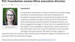 PCC Foundation names Kline executive director PCC Foundation names Kline executi