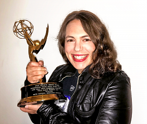Beth Maiman holds her Emmy