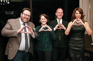 SOJC Hall of Achievement inductees throwing the O