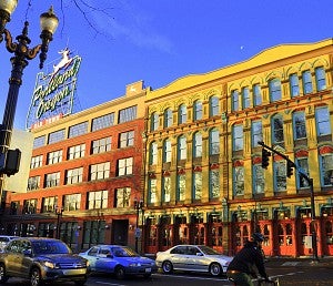 Exterior of the White Stag Block in Portland Exterior of the White Stag Block in Portland