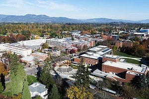 Overhead photo of the UO campus Overhead photo of the UO campus