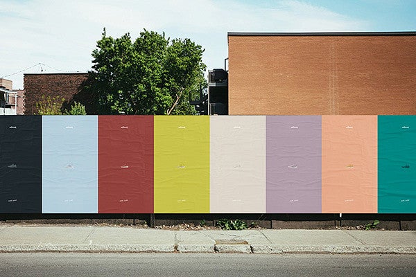 Multicolored posters on a street
