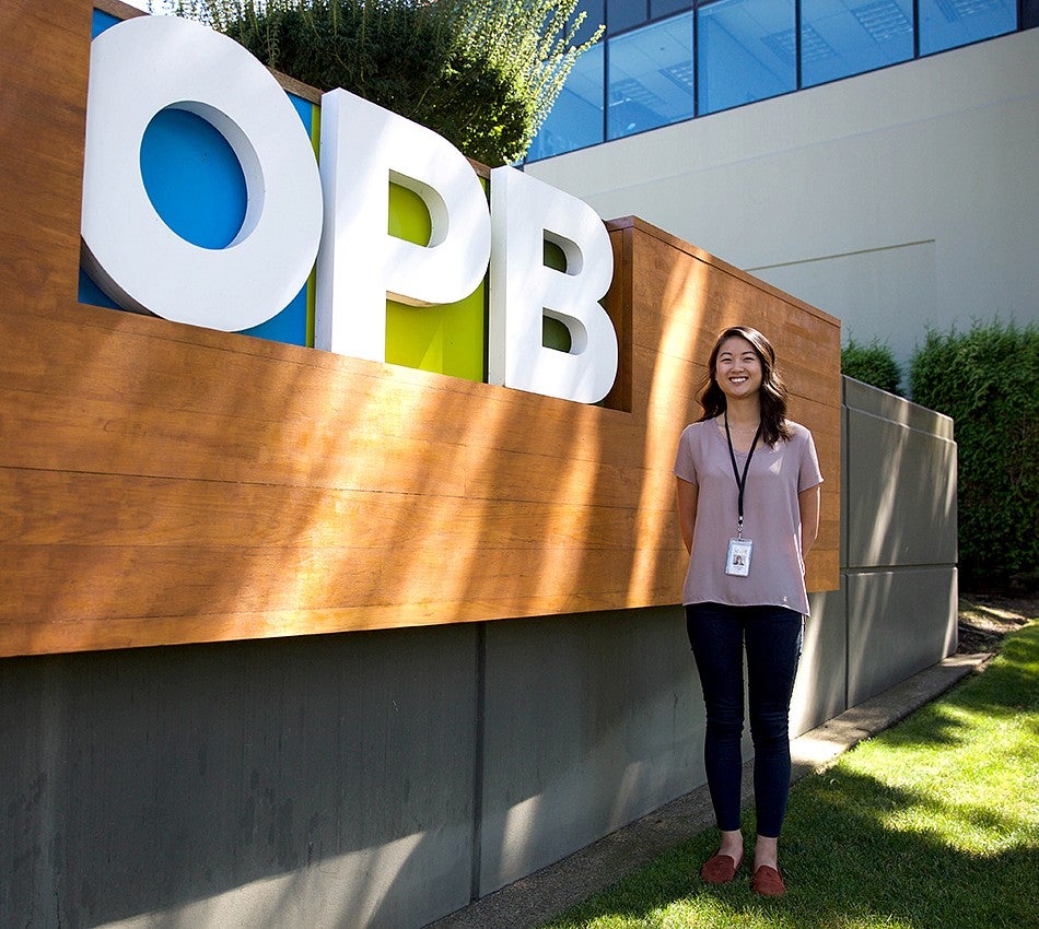 Student at the OPB headquarters. Student at the OPB headquarters.