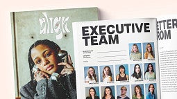 view of align magazine cover and spread showing executive team