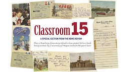 A collage of documents and photographs from 'Classroom 15' (NOAH RIPLEY The News-Review).