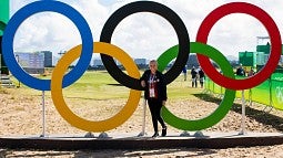 School of Journalism and Communication student Taylor Wilder at Olympics